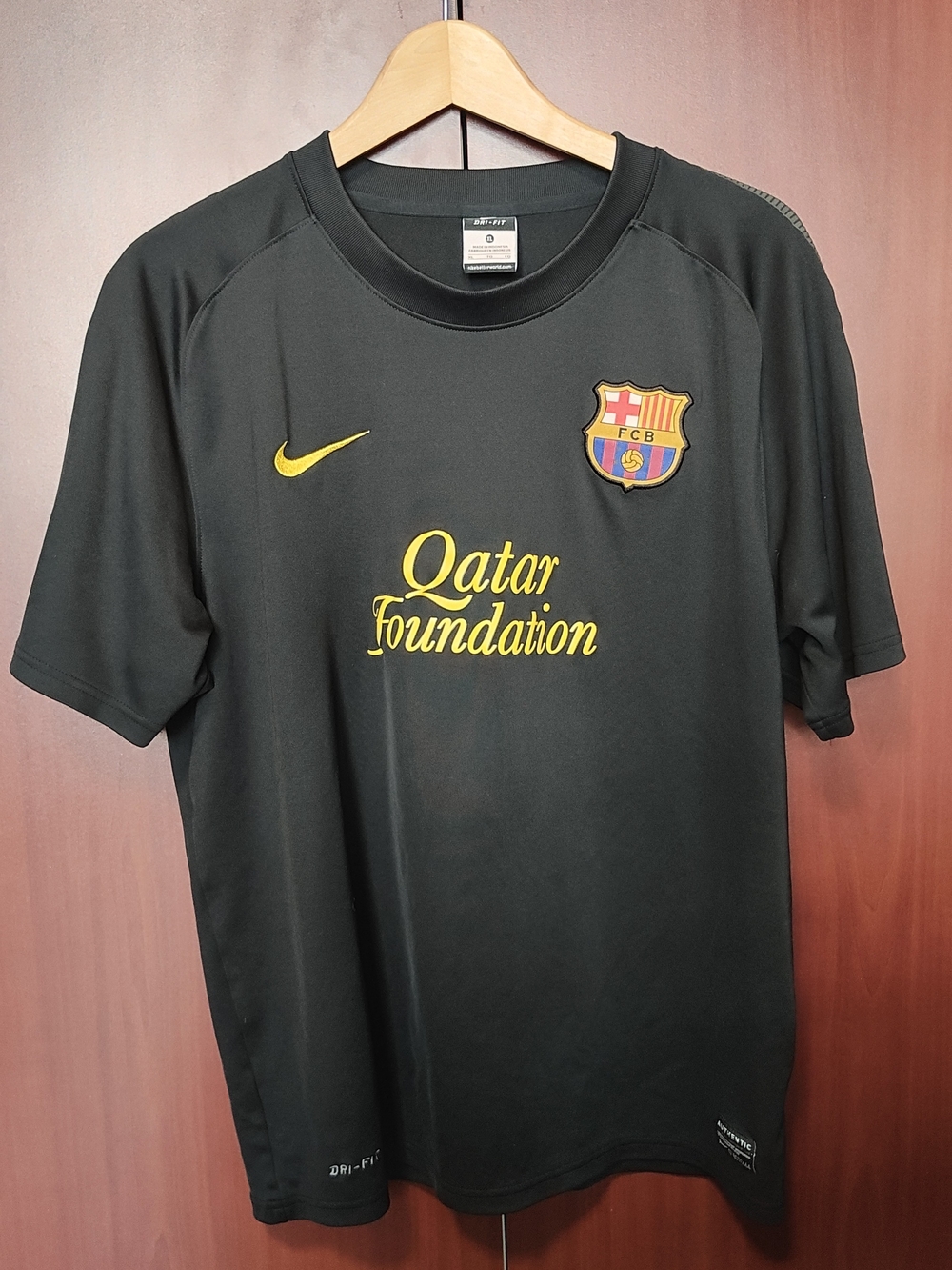 Nike FC Barcelona Black & Yellow Qatar Foundation Jersey